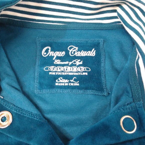 Onque Casuals Large Velour Casual Jacket Snap Fasten Comfort Elements of Style - Picture 3 of 12